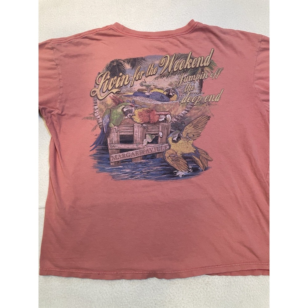 Margaritaville Shirt Las Vegas Jimmy Buffett Men's Size L Pink Parrot‎ Head Tiki